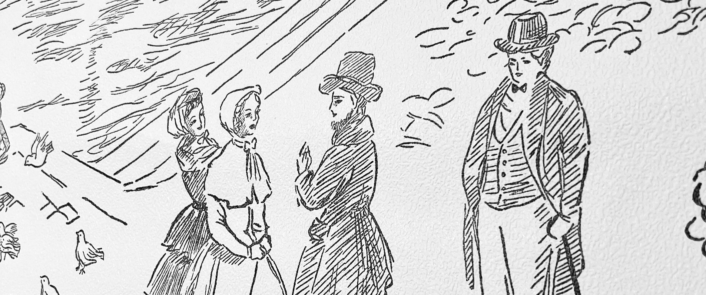 Vintagetapeter med människor