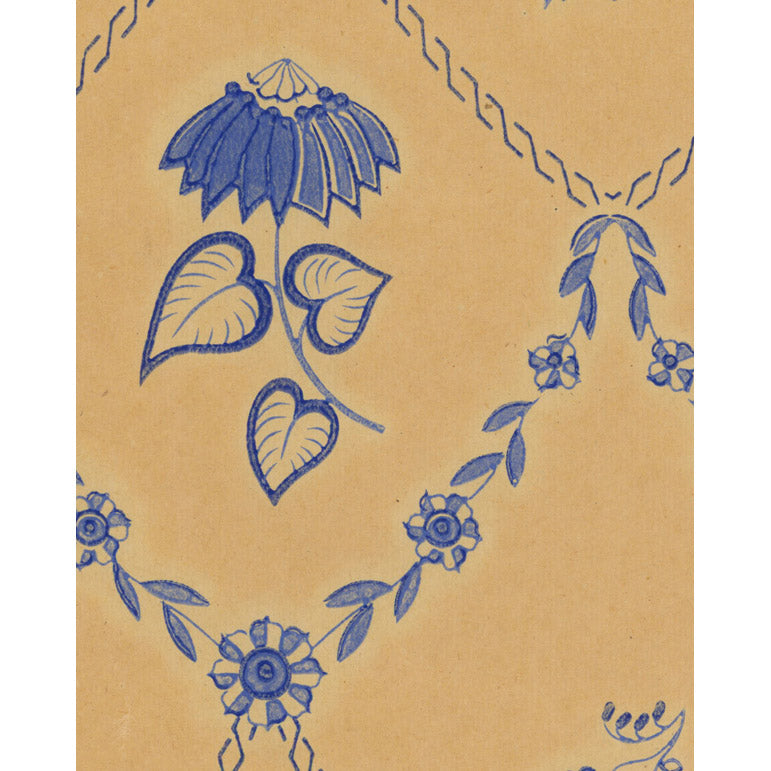 Vintagetapet Delft-blå romber