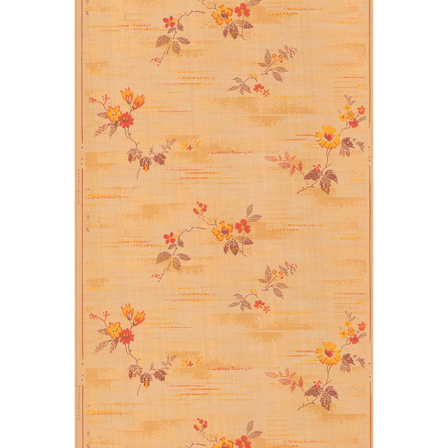 Vintagetapet Gulröd blom på skära skyar