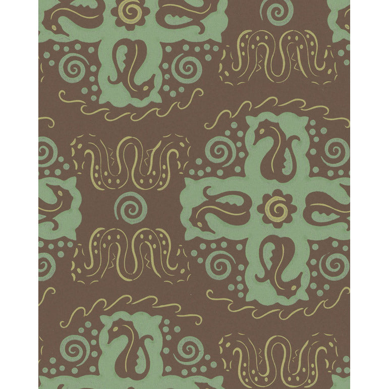 Vintagetapet Lancastria Line: Sea-horse cross with tiny spiral