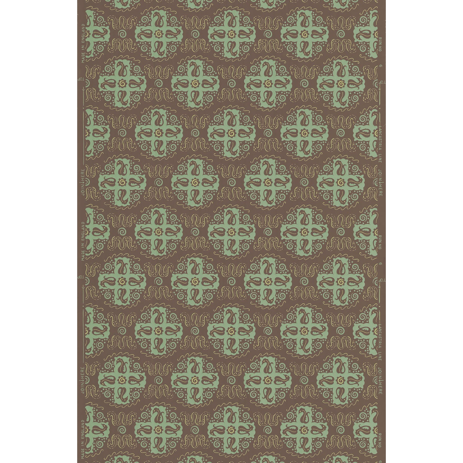 Vintagetapet Lancastria Line: Sea-horse cross with tiny spiral