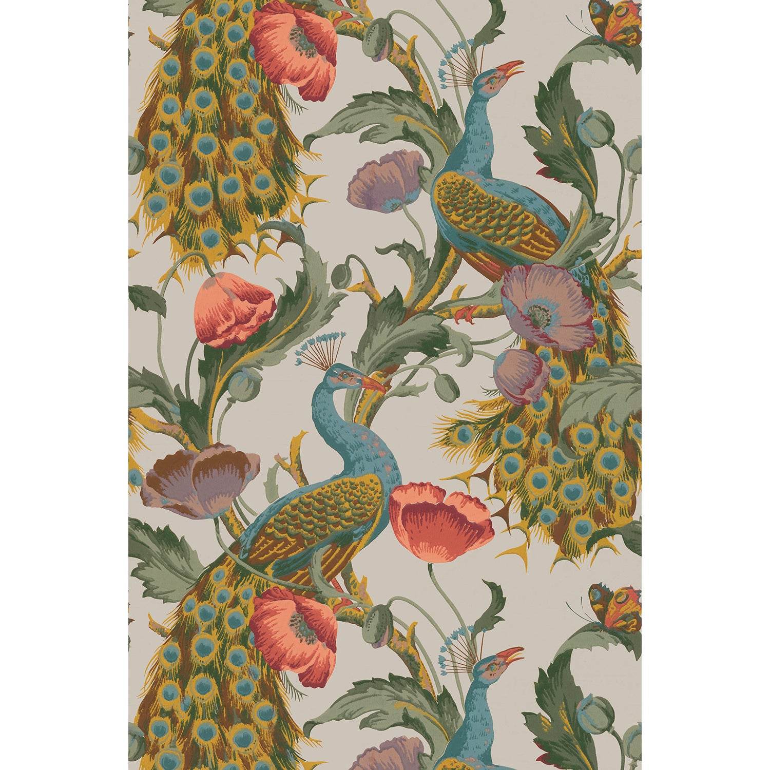 Tapet The Peacock - Grey