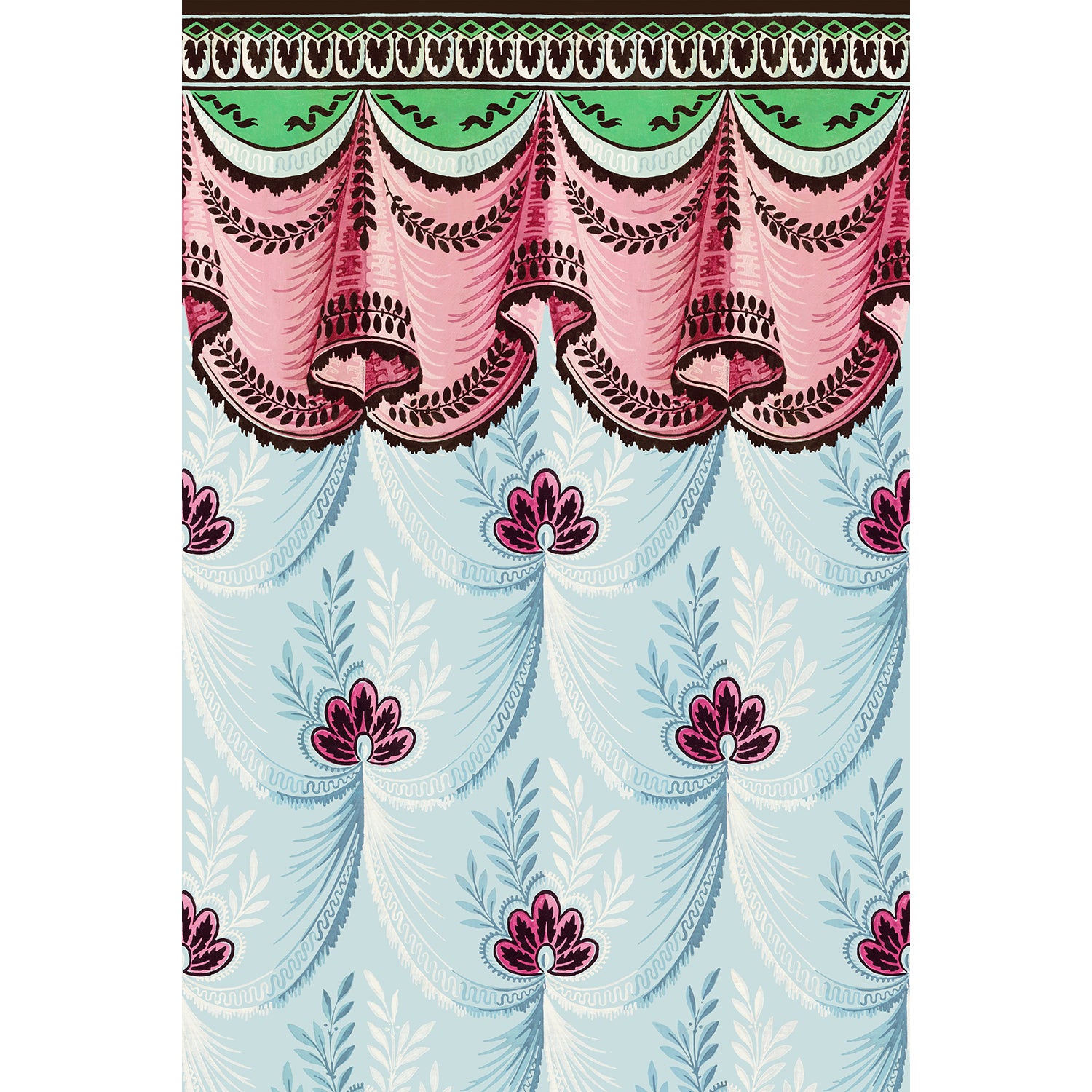 Tapet och fris Austerlitz - Original Blue/Pink