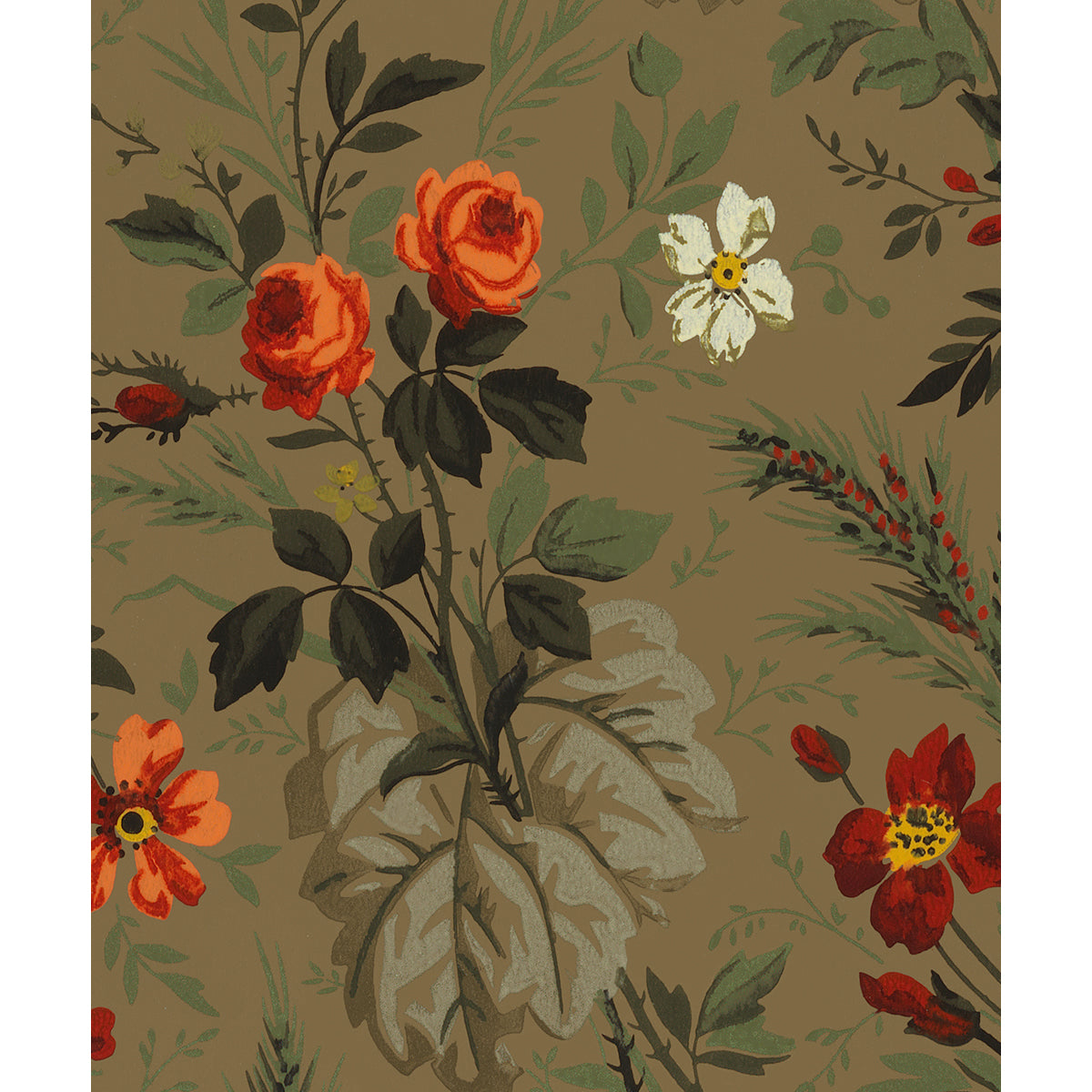 Tapet Guildford - Original Brown/Orange