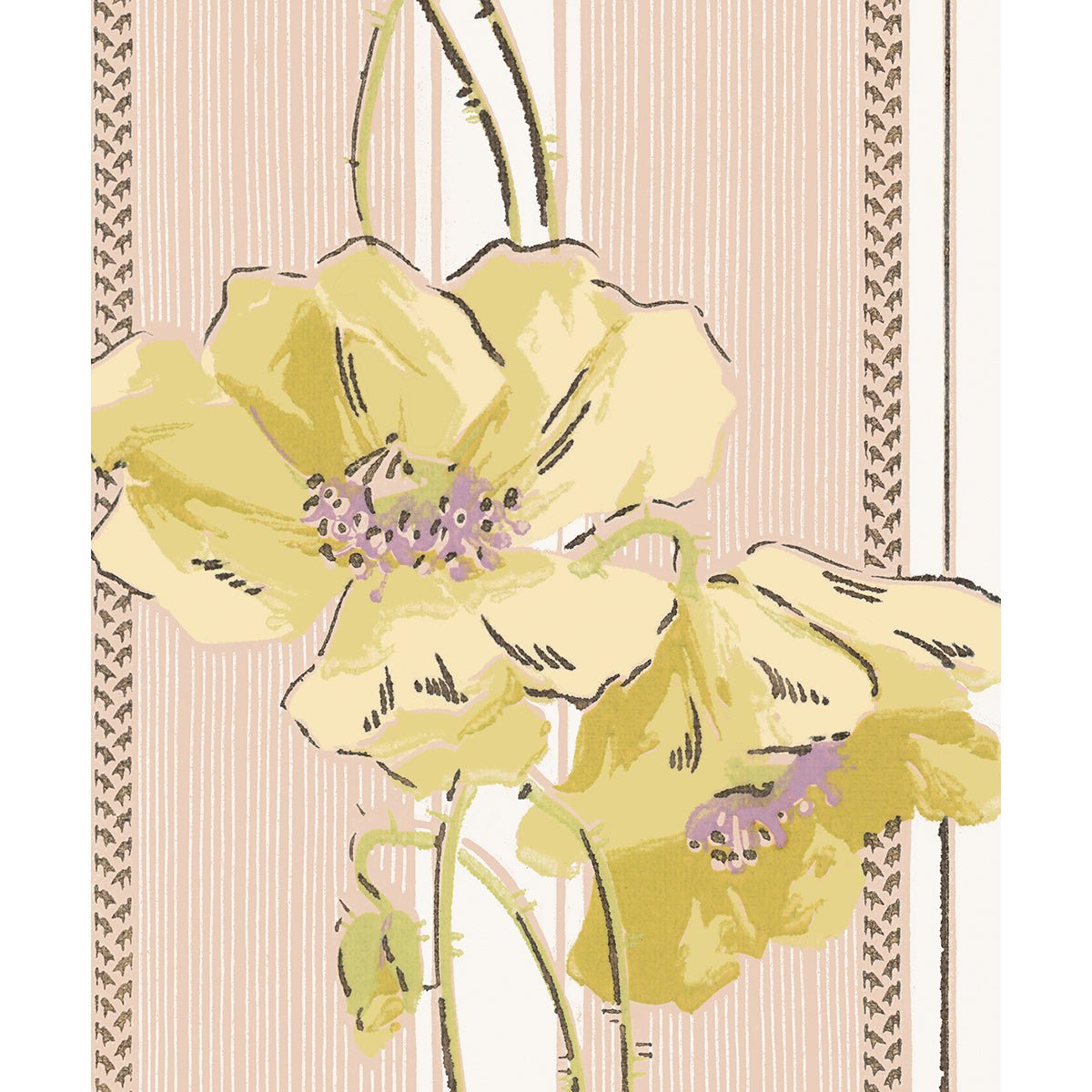 Tapet Amiens - Original Yellow/Pink - Tapetorama