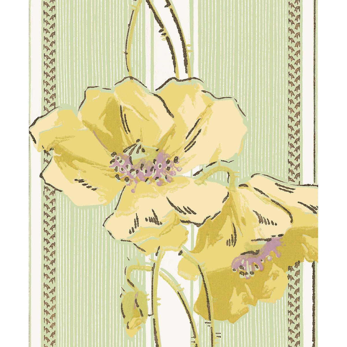 Tapet Amiens - Yellow/Green - Tapetorama