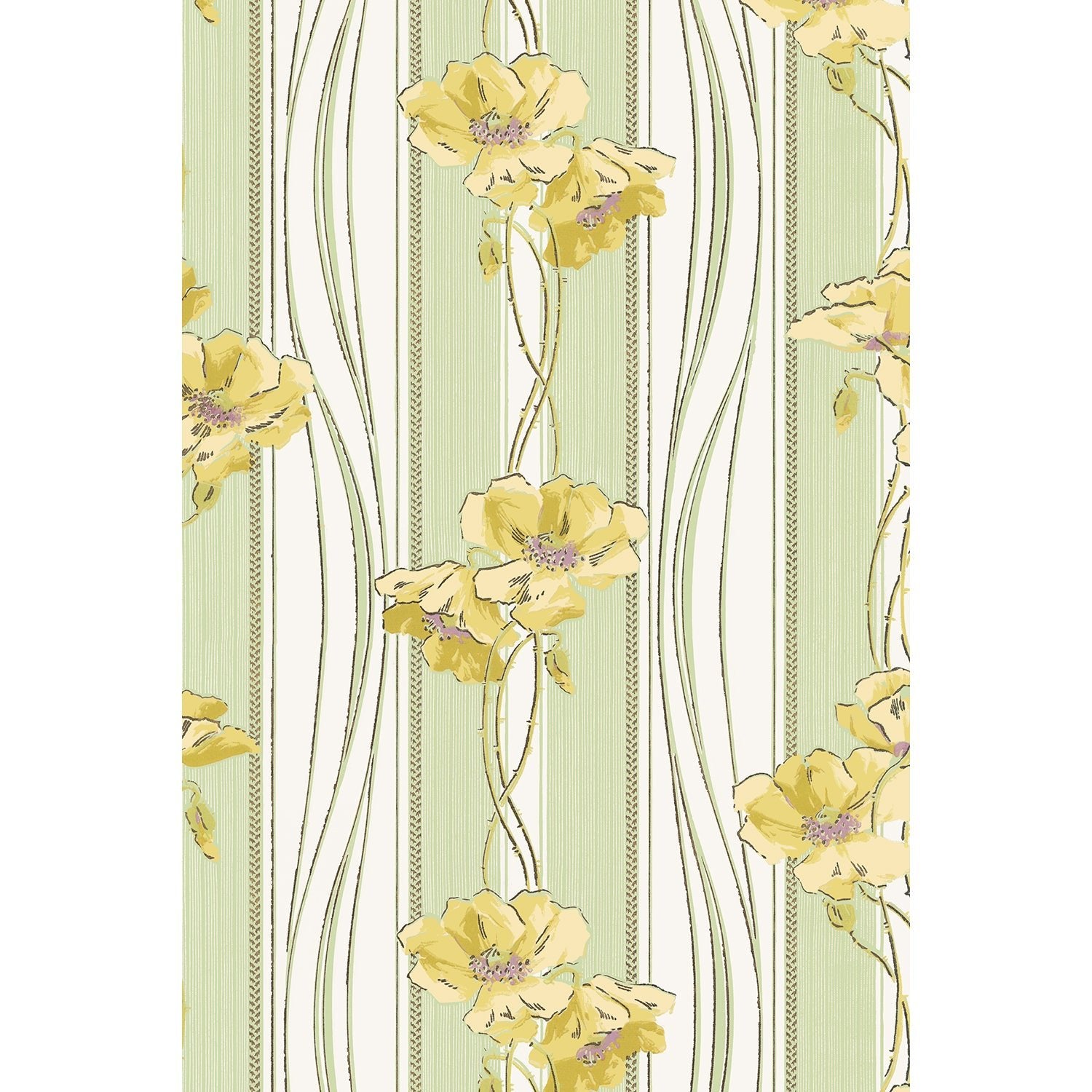 Tapet Amiens - Yellow/Green - Tapetorama