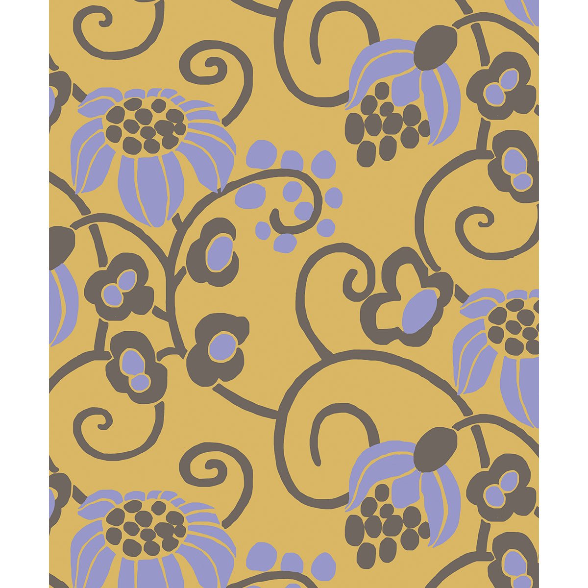 Tapet Gonesse - Original Yellow Lilac - Tapetorama
