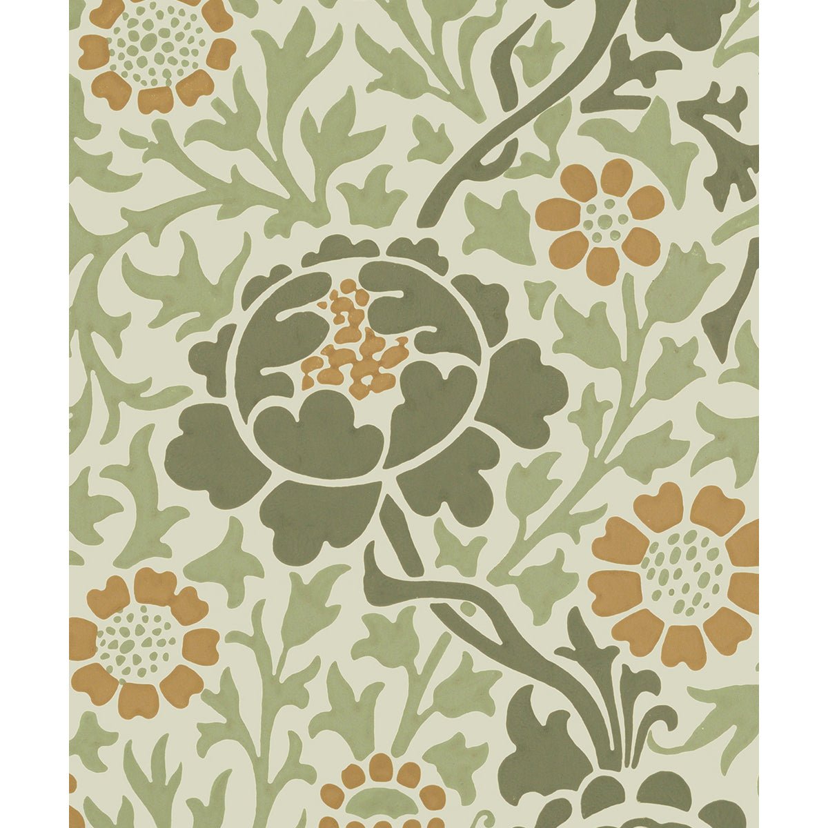 Tapet Morris Grafton - Original Olive/Ochre - Tapetorama