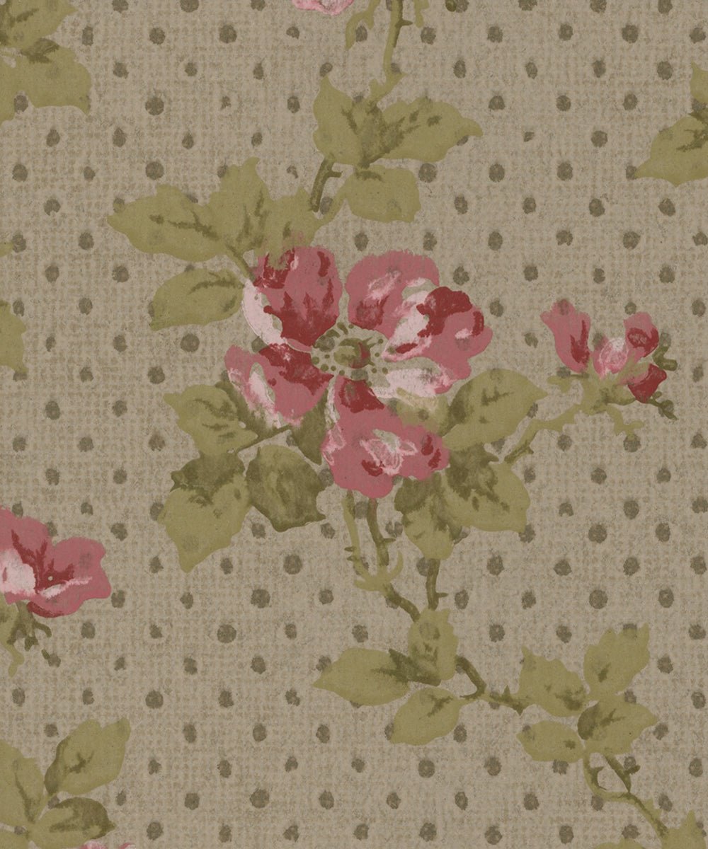 Tapet Östraby - Warm Pink/Green - Tapetorama