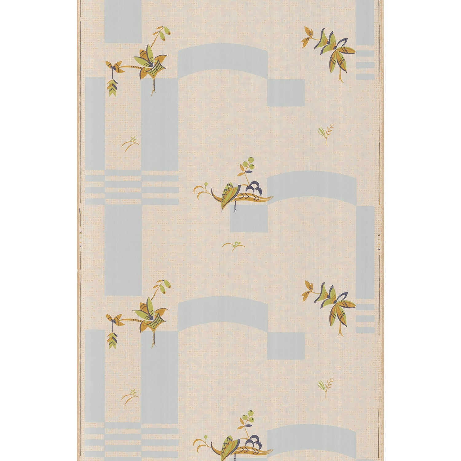 Vintagetapet Gröna bär, ljusblå fält - Tapetorama