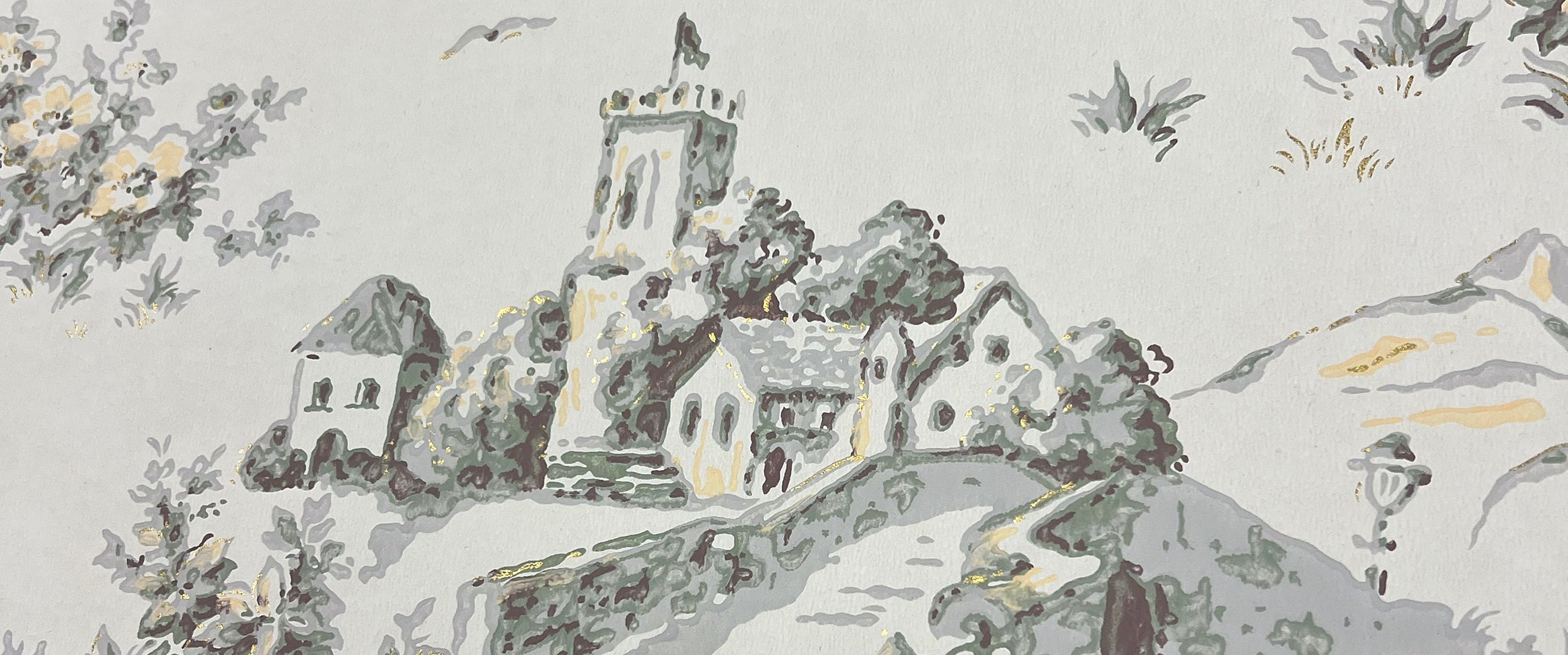 Vintagetapeter med landskap