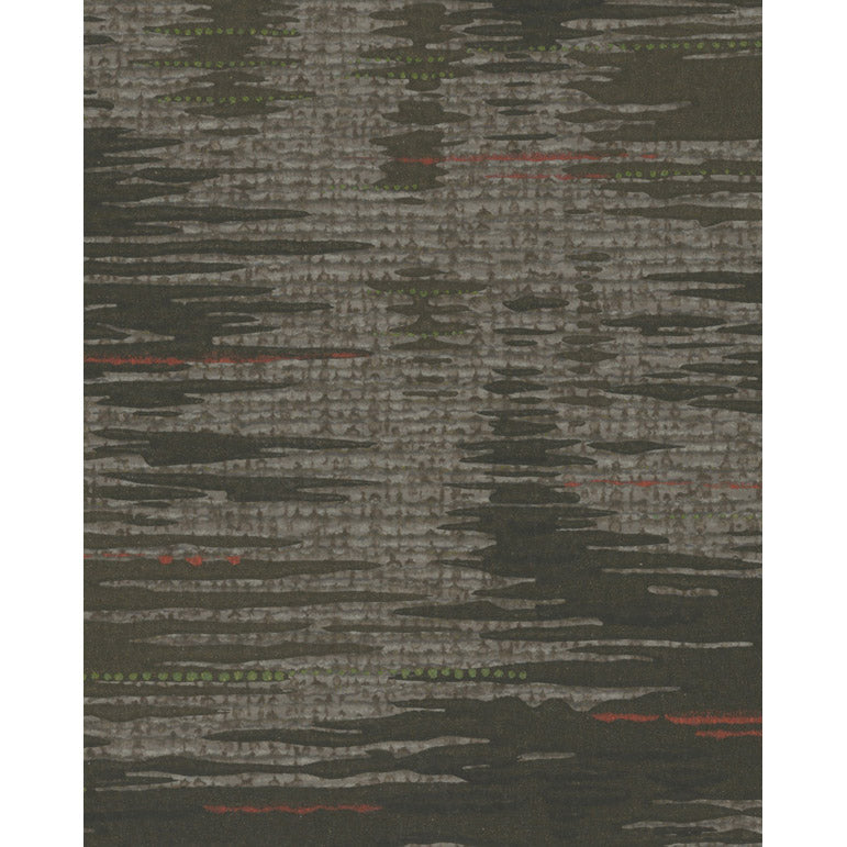 Vintagetapet Skyar i brons, grått – med grön och röd glans