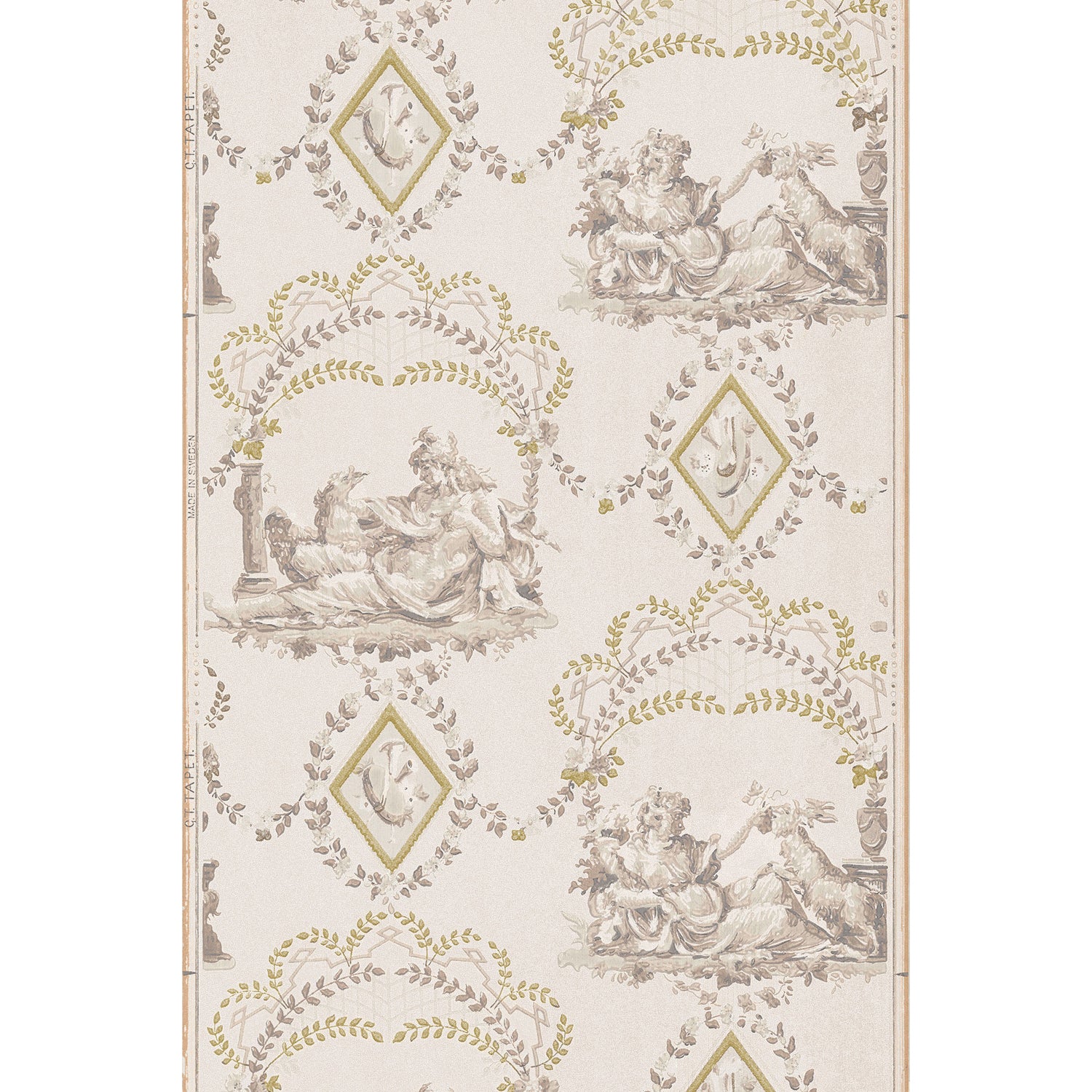 Vintagetapet Klassisk donna med get – guld