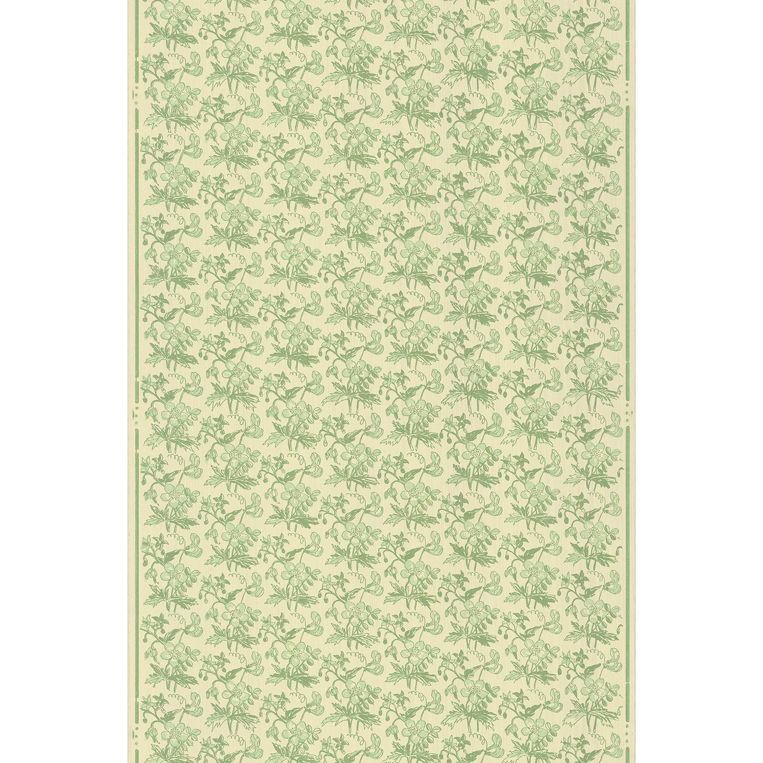 Vintagetapet Grön bukett med klänge