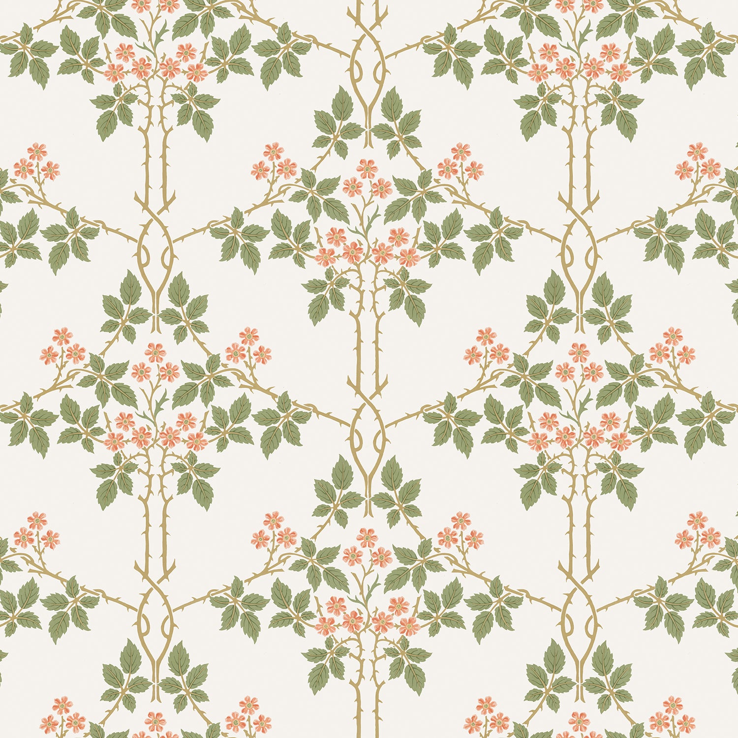 Tapet Morris Blackberry - Original Off-White