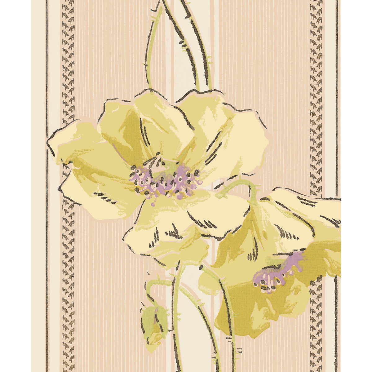 Tapet Amiens - Original Yellow/Pink