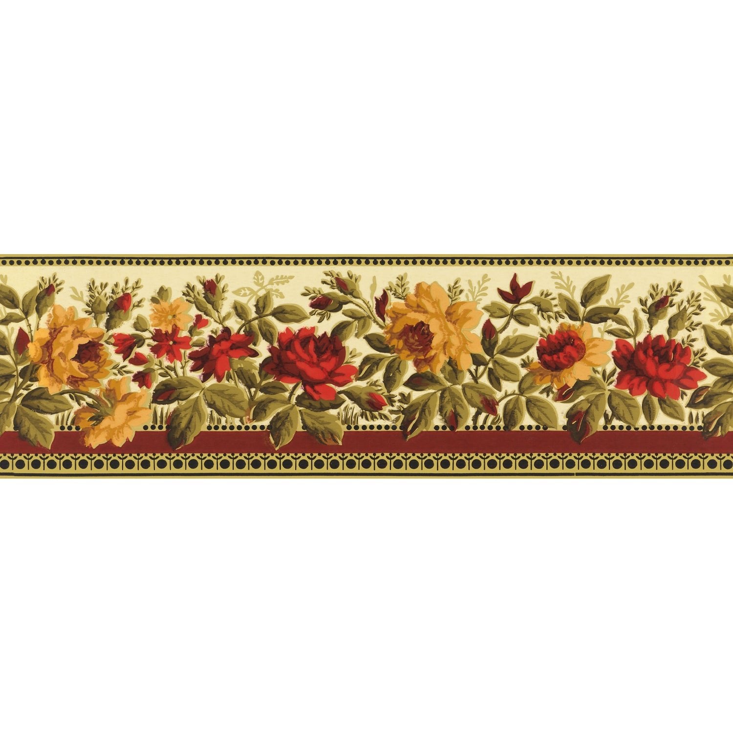 Bård Jacobsville - Original Red/Olive - Tapetorama - Tapetbård från 1880-talet