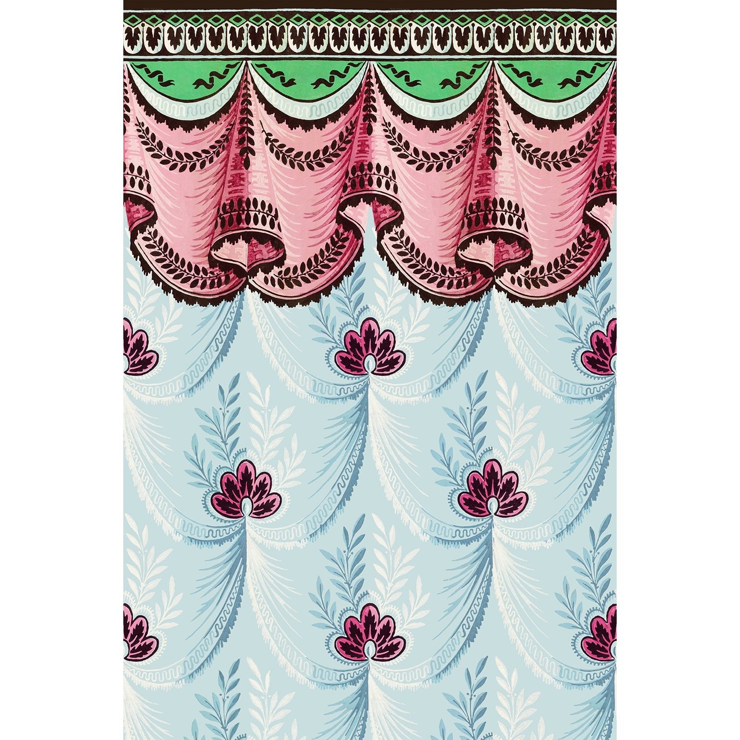 Tapet och fris Austerlitz - Original Blue/Pink - Tapetorama