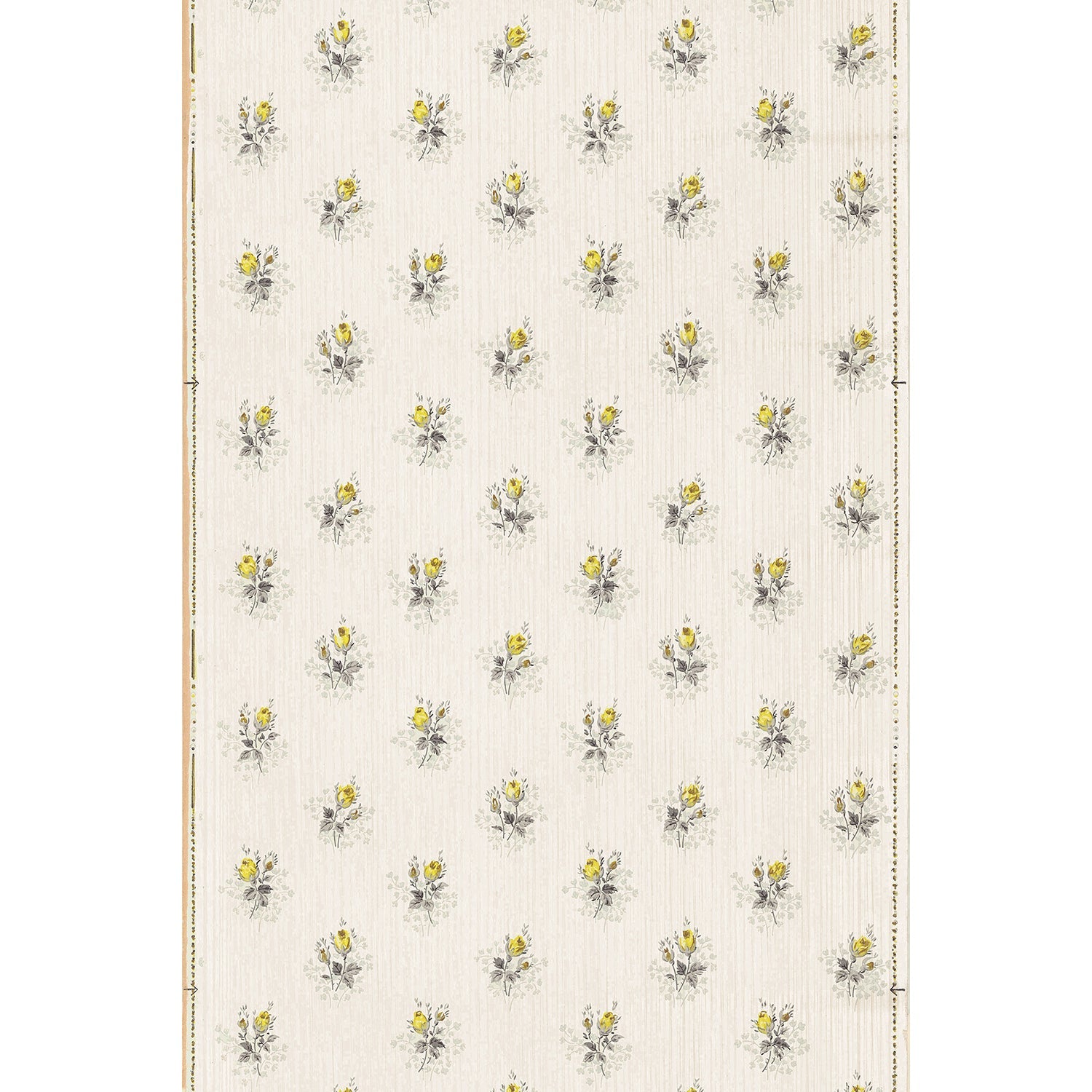 Vintagetapet Gul ros på ränder - Tapetorama